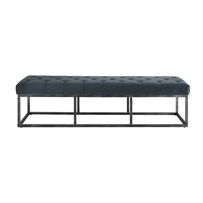 Danes Tufted Bench with Iron Legs - Finch
