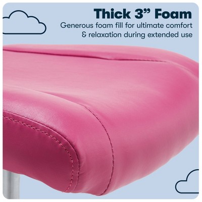 Pink Faux Leather Mesh Swivel Task Chair