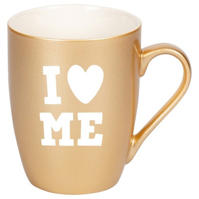 Elanze Designs I Heart Me Vegas Gold 10 ounce New Bone China Coffee Cup Mug