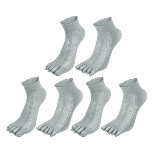 Unique Bargains Half Finger Five Toe Socks 3 Pairs Gray : Target