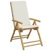 vidaXL Folding Patio Reclining Chairs 2 pcs with Cushions Bamboo - 4 of 4