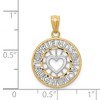 Black Bow Jewelry 14k Yellow Gold & Rhodium Friends Laugh Love Circle Pendant, 16mm - 4 of 4