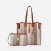 MKF Collection Juliana Oversize Vegan Leather Tote Bag and Wristlet by Mia K- Taupe Combo - 2 of 4