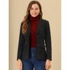 INSPIRE CHIC Women's Faux Suede Belted Lapel Single Breasted Work Outwear Blazer - 2 of 4