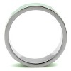 Slickblue Women's High Polished Stainless Steel Band Ring, Green Inlay with Wavy Border, Sizes 5-10 - 4 of 4
