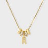 14K Gold Dipped Cubic Zirconia Rondelle Initial Necklace - A New Day™ Gold - 2 of 4