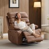 PU Leather Extra Wide Manual Recliner for Adults with Massage and Heat, Large Lazy Chair with 1.5X Sponge - 2 of 4