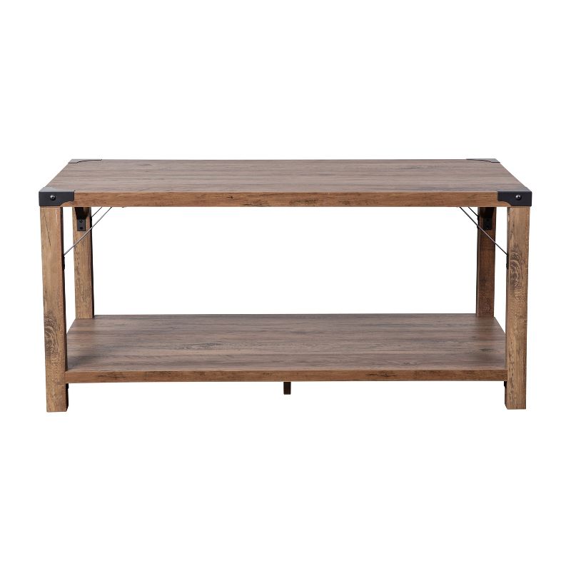 Merrick Lane Modern Farmhouse Engineered Wood Coffee Table and Powder Coated Steel Accents, 4 of 6