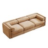 Elegant White Chenille  Sofa with Storage Seat, Cylindrical Backrest and Armrests - 4 of 4