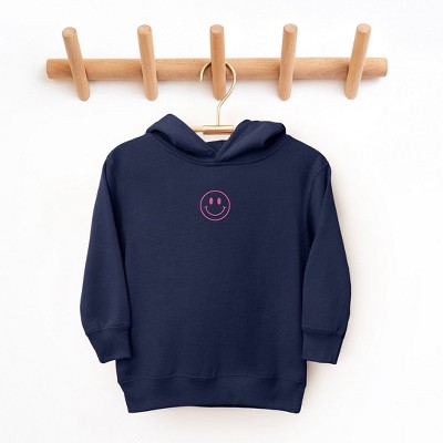 The Juniper Shop Embroidered Smiley Face Outline Toddler Graphic Hoodie