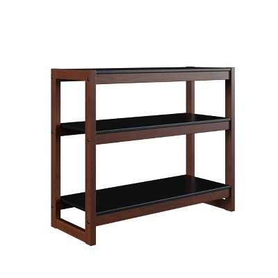 29.5" Sierah Low Bookcase Black/Walnut - Linon