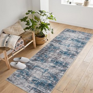 Washable Area Rug, Soft Fluffy Abstract Floor Carpet, Plush Accent Mat for Living Room Bedroom Kitchen Dining Room Office Nursery - 1 of 4