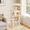 Costway 44” Tall Multi-level Cat Tree with Cushion Top Perch, 2-Entrance Large Cat Condo Beige/Green+Orange/Light Gray/Dark Gray/Pink - 4 of 4