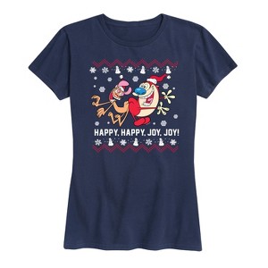 Women's - Ren & Stimpy - Happy Happy Joy Joy Short Sleeve Graphic T-Shirt - 1 of 4