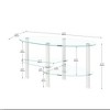 LIVAREEmlen Transparent Oval Glass Coffee Table, Modern Table with Stainless Steel Leg, Tea Table 3-Layer Glass Table for Living Room - 3 of 4
