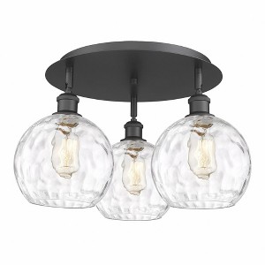 Athens Water Glass - 3 Light Flush Mount In Industrial Style-10.38 Inches Tall and 19.75 Inches Wide - 1 of 1