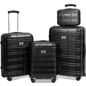 Gulches Luggage Sets ABS+PC Hardshell 4pc Luggage Hardside Lightweight Durable Suitcase sets Spinner Wheels Suitcase with TSA Lock (12/20/24/28),black - 1 of 4