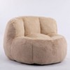 Homy Casa Oversized Faux Fur Bean Bag Chair, Cozy Floor Seat for Bedroom, Dorm & Living Room, Brown+Dark Pink - 2 of 4