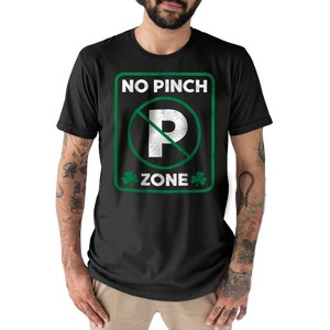 Men's - Instant Message - No Pinch Zone Sign St. Patrick's Day Short Sleeve Graphic T-Shirt - 1 of 4