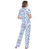 Women's Short Sleeve Top and Pants Pajama Set - White Mark - 4 of 4