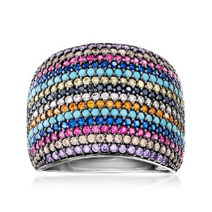 Ross-Simons 2.00 ct. t.w. Multicolored CZ Ring in Sterling Silver - 1 of 4