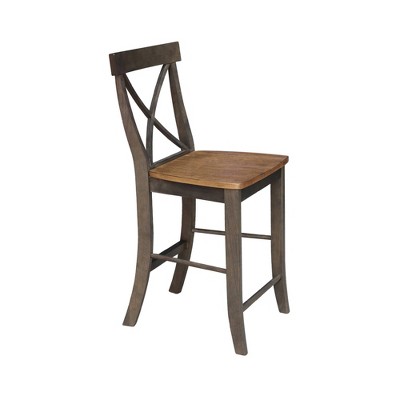 Hickory Washed Coal Solid Wood Traditional Counter Stool