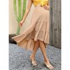 BLUEMING Maternity Skirts Floral High Low Hemline Dress Elastic Waist High Rise Tiered Maxi Skirts Flounce Long Skirts - 3 of 4