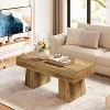 Tribesigns 47" Farmhouse Coffee Table, Wooden Rectangular Accent Center Tables with Thick Base, for Living Room,Lounge - 3 of 4