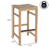 JONATHAN Y Armand Modern Coastal Backless Acacia Wood Outdoor Bar Stool with Woven Rope Sea (Set of 2) - 4 of 4