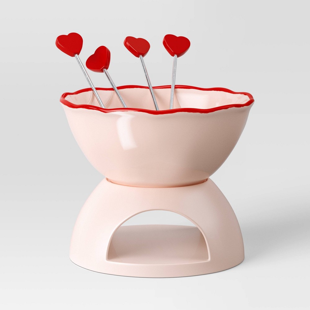 4pk Stoneware Fondue Set with Forks - Threshold™