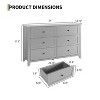 Modern 6 Drawer Dresser for Bedroom, 54" Wide Wooden Dressers with Large Storage,Handleless Chest of Drawers TV Stand for Living Room & Hallway - 2 of 4