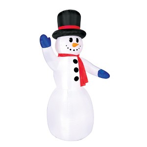 Occasions 6 Foot Inflatable Polyester Pre Lit Waving Snowman Christmas Yard Decoration with Multicolor Lights - 1 of 2