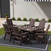 WestinTrends 7 Piece Outdoor Patio Dining Table and Modern Adirondack Armchair Set - 2 of 2