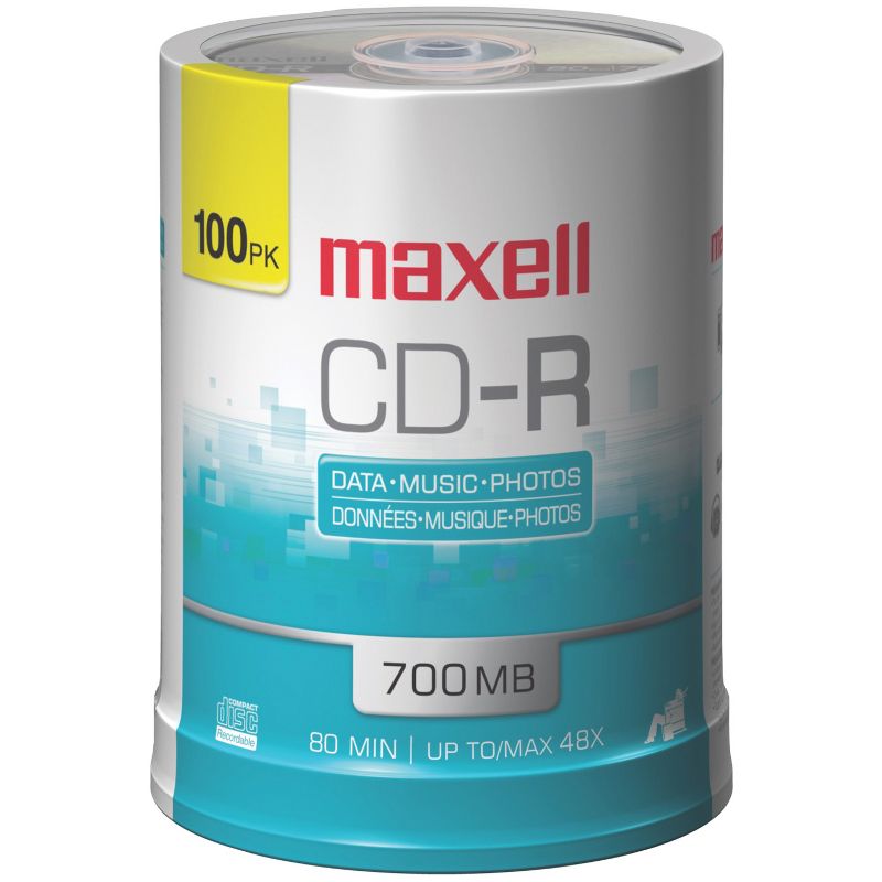 Maxell® CD-R 48x 700 MB/80-Minute Blank Discs on Spindle, 1 of 2