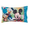 Disney Mickey Mouse Fun Starts Here 2 Piece Toddler Sheet Set - Fitted Bottom Sheet, and Reversible Pillowcase - image 3 of 4