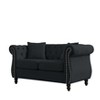 TiramisuBest 80" 3-Seater Tufted Velvet Sofa with Rolled Arms & Nailhead Trim, Black for Living Room, Bedroom & Office,3S+3S - 3 of 4