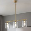 YANSUN 3-Light Traditional Copper Kitchen Island Light,Modern Pendant Light with Clear Glass Shade E26 Sockets, Non-Integrated Light Source - 2 of 4
