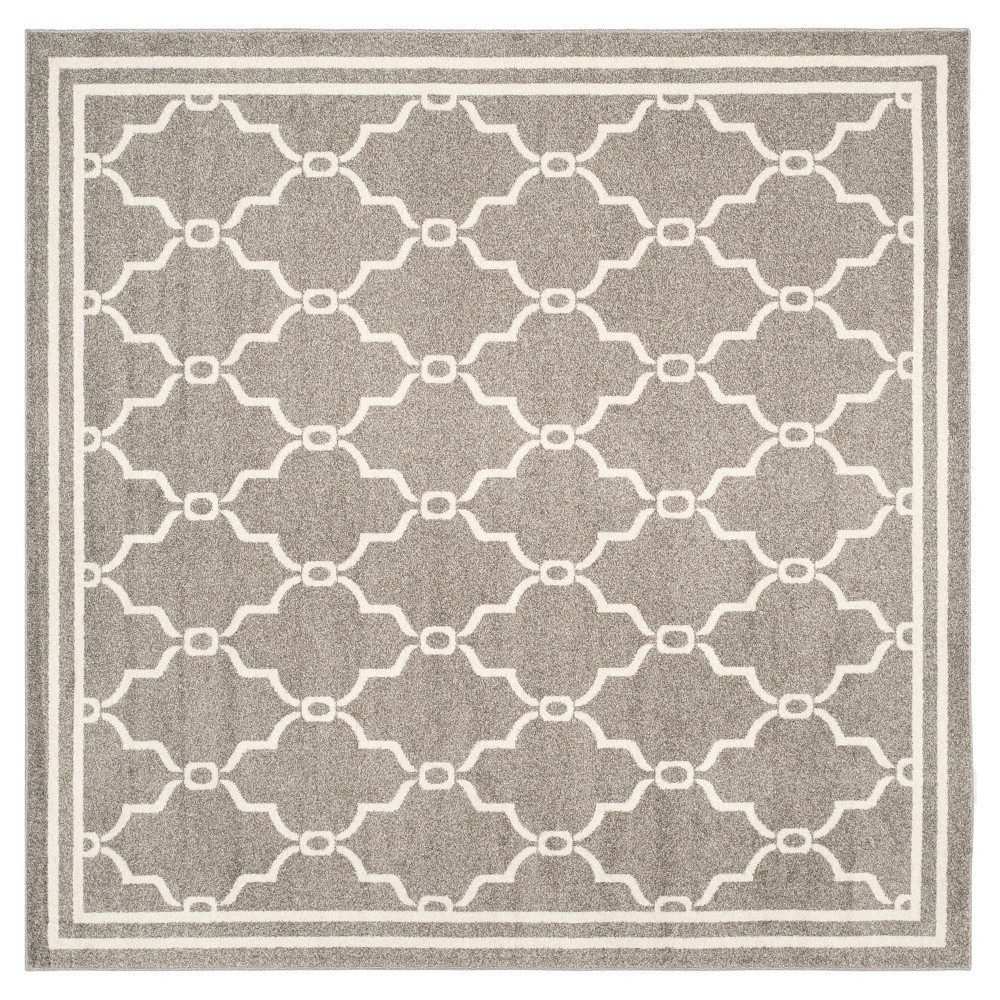 5'x5' Prato Square Indoor/Outdoor Rug Dark Gray/Beige - Safavieh