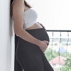 NPolar"Seamless Maternity Shorts - High Waist Over Belly Shapewear with Pockets for Yoga & Fitness"Grey - 2 of 4