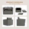 Swivel Accent Chair, Modern Swivel Armchair, Upholstered 360° Reading Sofa for Bedroom Living Room with Solid Metal Base, No Assembly Required - 3 of 4