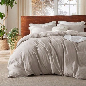 100 Washed Cotton Duvet Cover, King Size, Minimalist, GentleSoft, All Seasons - 1 of 4
