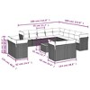 vidaXL 14 Piece Patio Sofa Set with Cushions Poly Rattan - Gray - 3 of 4