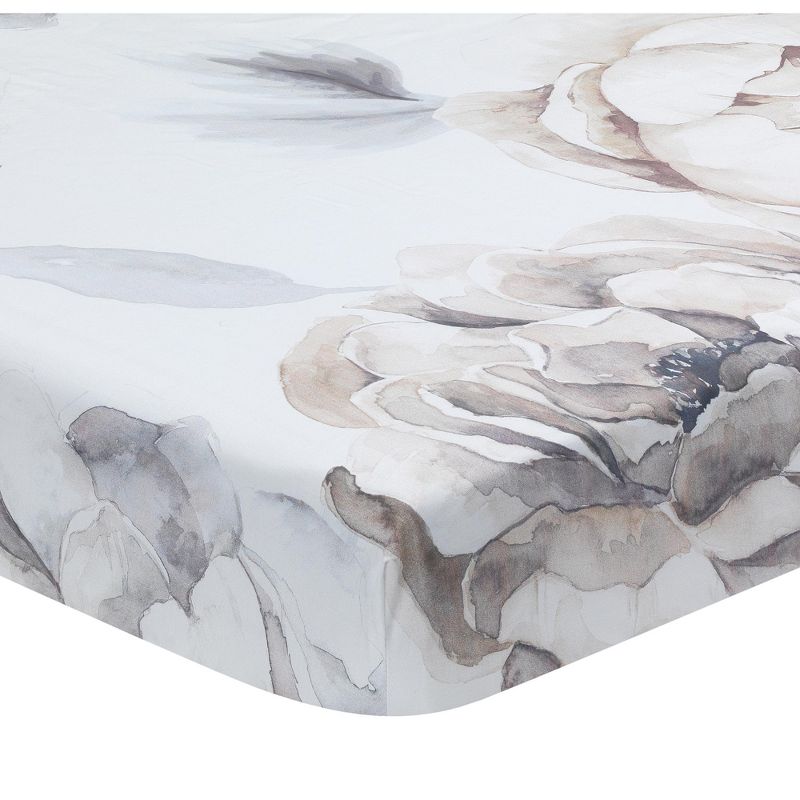 Lambs & Ivy Signature Watercolor Floral Organic Cotton Fitted Crib Sheet, 2 of 8
