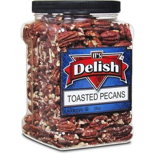 Toasted Unsalted Pecans by It's Delish, 28 Oz Jumbo Reusable Container (Jar) - 1 of 4