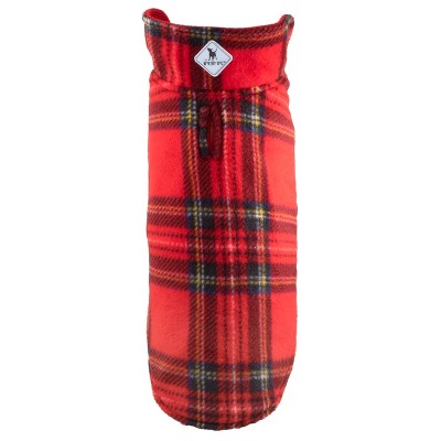 red plaid dog jacket