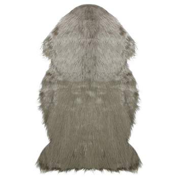 Northlight 2’ x 3’ Furry Chic Latte Brown Faux Fur Plush Pile Area Throw Rug