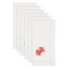 Saro Lifestyle Ocean Treasures Embroidered Crab Napkin (Set of 6), White, 20"x20" - 3 of 4