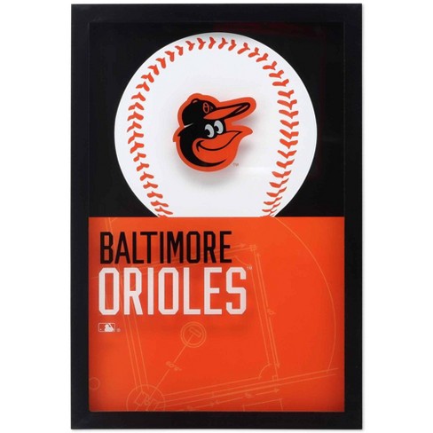MLB Baltimore Orioles Baseball Logo Glass Framed Panel