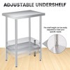 Stainless Kitchen Table with Wheels, Utility Food Prep Table with Adjustable Shelf, Work Table for Restaurant, Bar, Butcher - 4 of 4