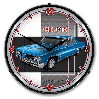 Collectable Sign & Clock | 1964 GTO LED Wall Clock Retro/Vintage, Lighted